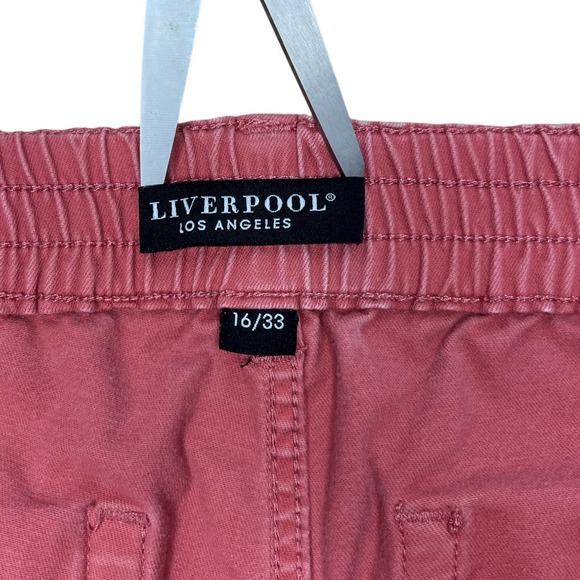 Liverpool Drawstring Crop Utility Pants High Rise Straight Leg In Dusty Cedar 16 - Picture 8 of 12